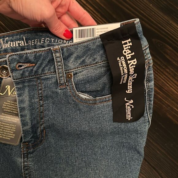 Natural Reflections Womens Comfort Stretch High Rise Skinny Denim Jeans - Picture 5 of 7